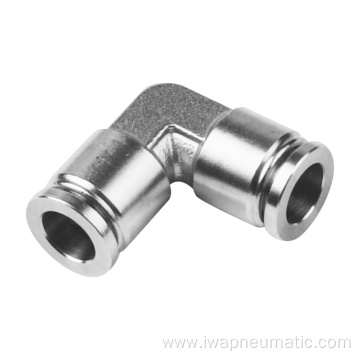 Stainless steel push to connect fittings elbow union